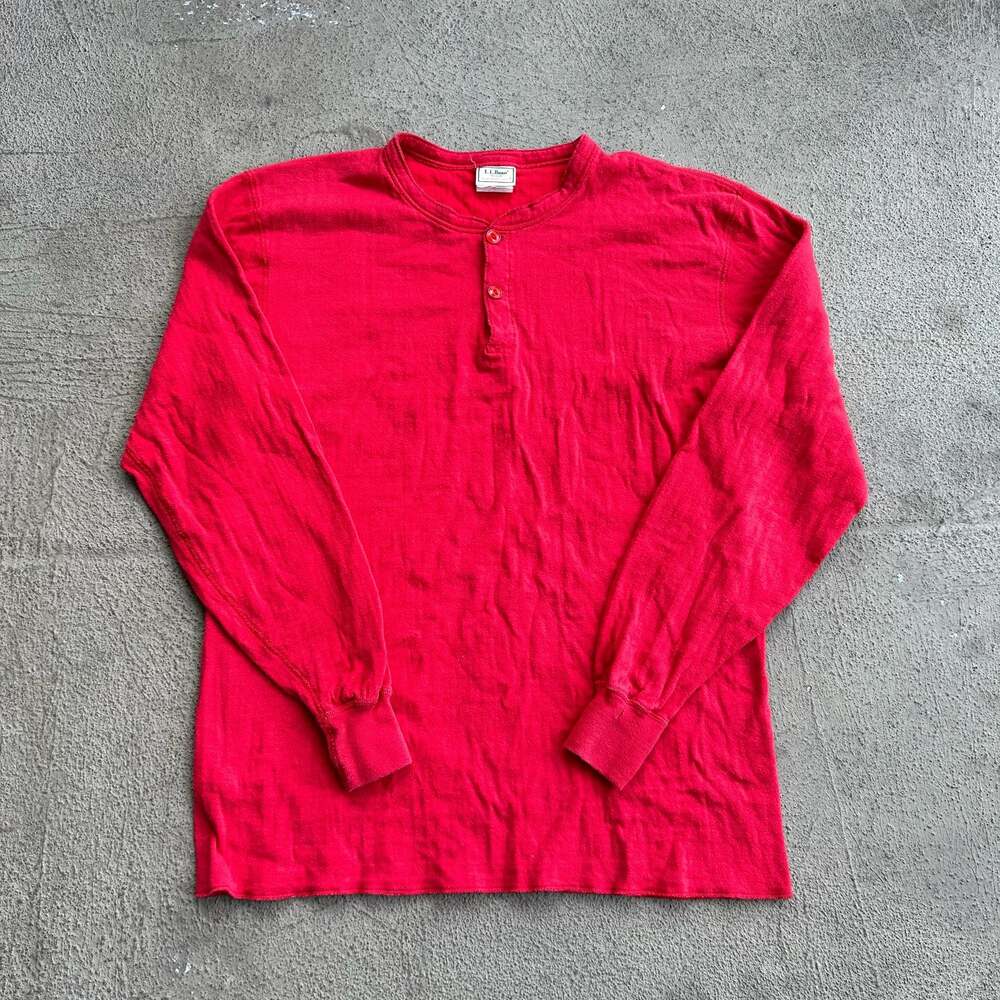 Vintage L.L. Bean Wool Blend River Driver Henley Long Sleeve Shirt